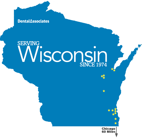 Dental Associates has 14 dental centers offering dental implants in eastern Wisconsin from Green Bay down to Kenosha.